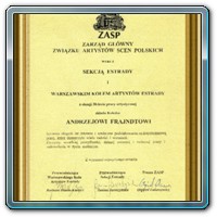 1. Dyplom ZASP - Andrzej Frajndt